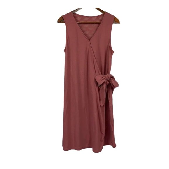 Roxy Wrap Dress 8 Pink Mauve Mini Sleeveless V-Neck Tie Rhythm‎ Luck Lightweight - Picture 1 of 12